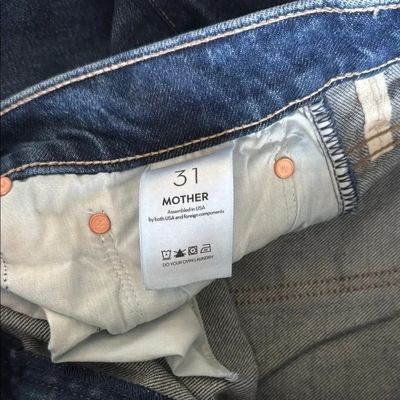 MOTHER Blue Straight Leg Jeans Classic Style - Picture 3 of 16
